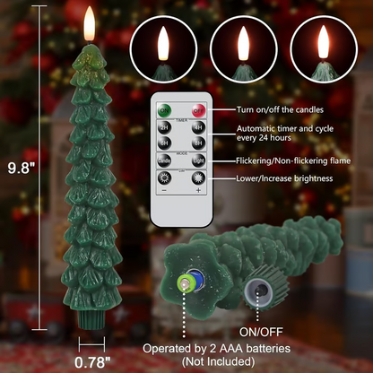 🔥 Early Christmas Sale  🌲Christmas Tree Flameless Taper Candle Lights with Remote Control