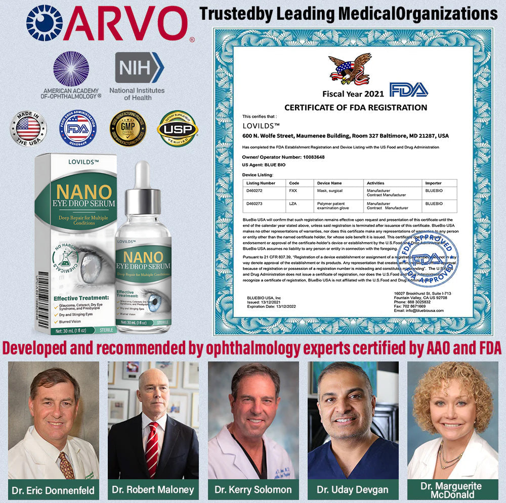 👩‍⚕️LOVILDS™ Nano Eye Drops Serum ✅FDA Approved(Suitable for presbyopia, dry eye syndrome, glaucoma, and cataracts) 👀