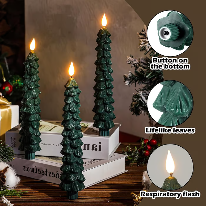 🔥 Early Christmas Sale  🌲Christmas Tree Flameless Taper Candle Lights with Remote Control