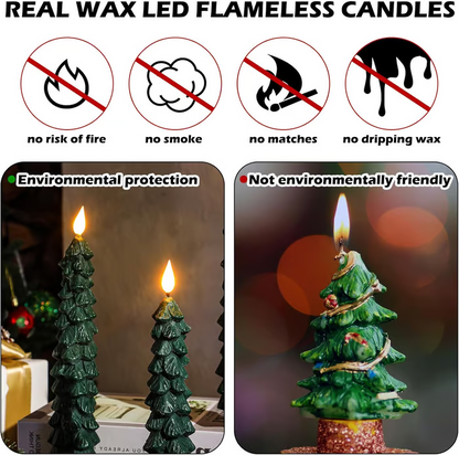 🔥 Early Christmas Sale  🌲Christmas Tree Flameless Taper Candle Lights with Remote Control