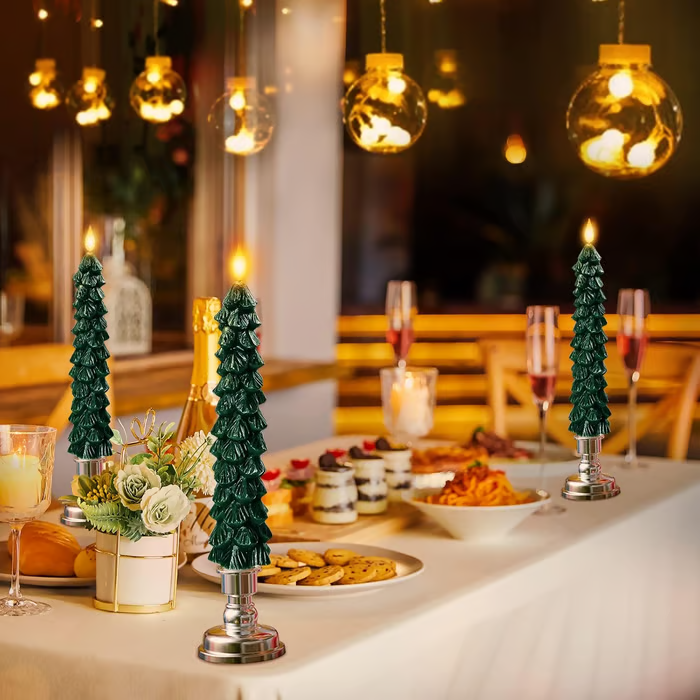 🔥 Early Christmas Sale  🌲Christmas Tree Flameless Taper Candle Lights with Remote Control