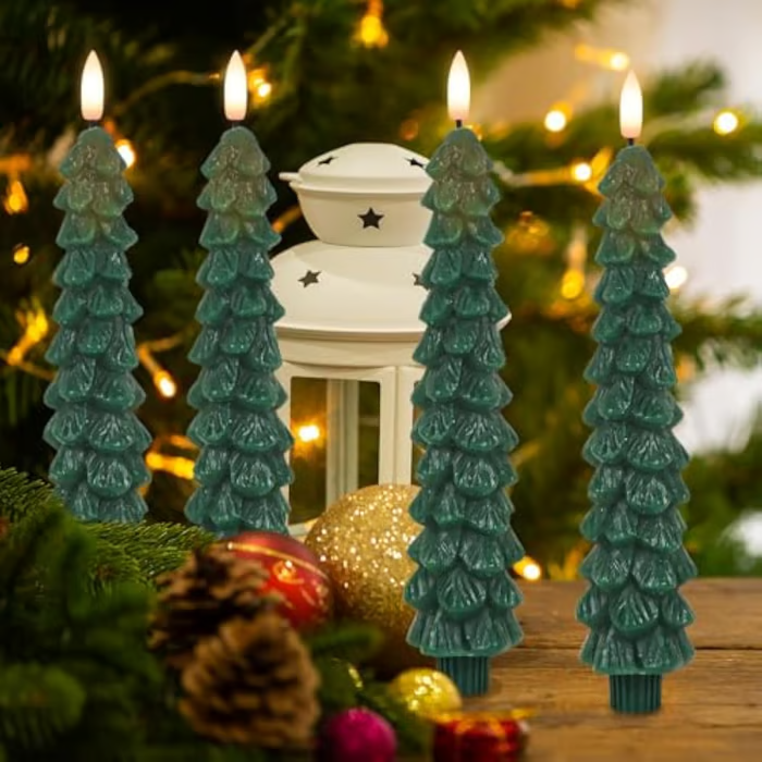 🔥 Early Christmas Sale  🌲Christmas Tree Flameless Taper Candle Lights with Remote Control