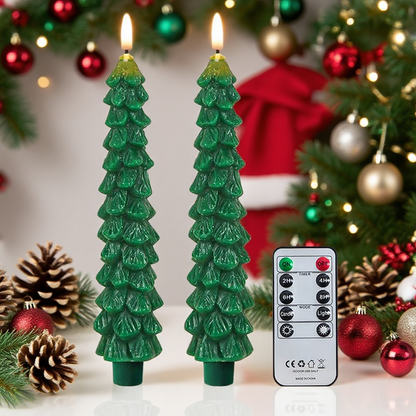 🔥 Early Christmas Sale  🌲Christmas Tree Flameless Taper Candle Lights with Remote Control